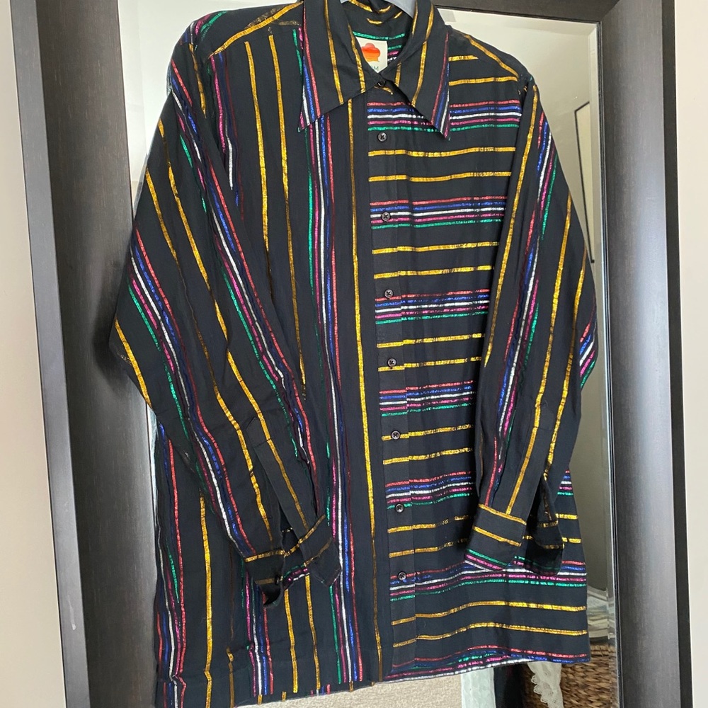 Farm Rio Metallic oversized button-up